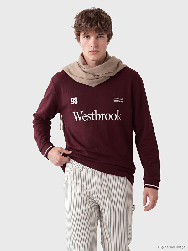 XSIDE V Neck Printed Men's Sweatshirt