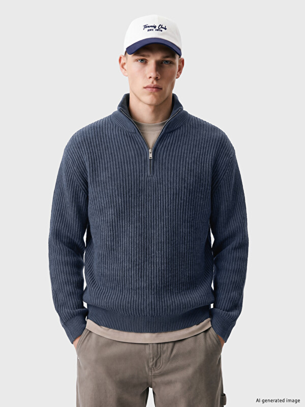 XSIDE Stand Collar Men's Knitwear Sweater