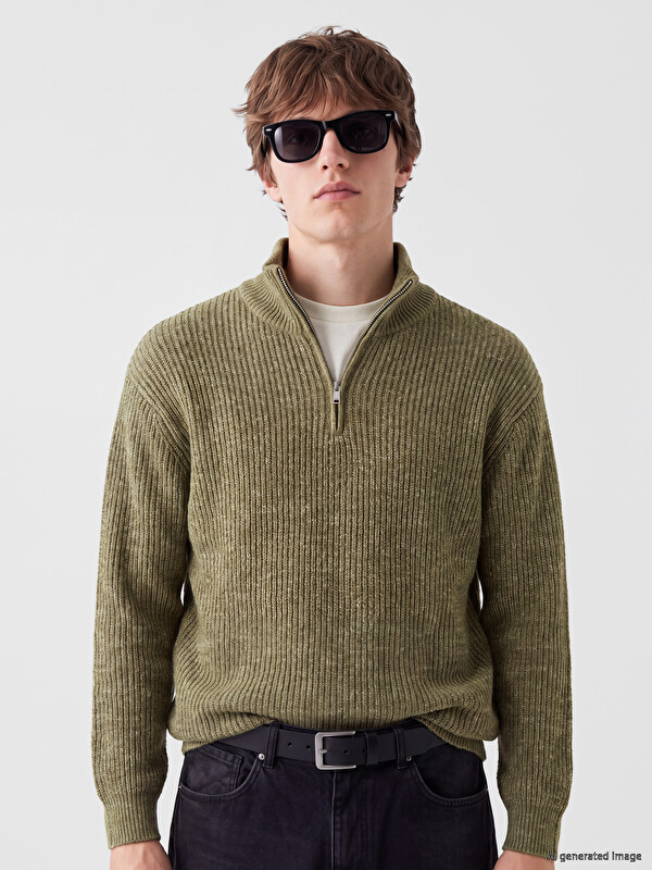 XSIDE Mock Neck Men's Knitwear Sweater