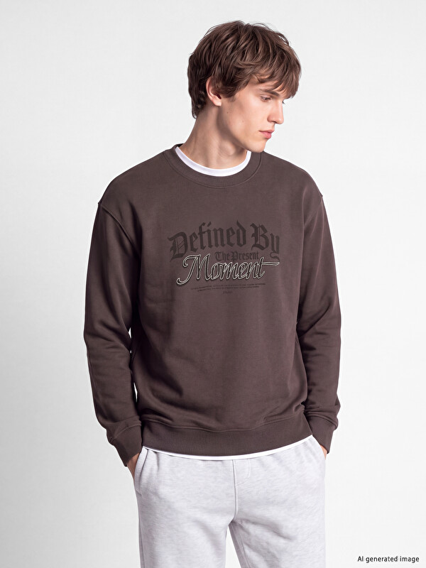 XSIDE Crew Neck Printed Men's Thick Sweatshirt