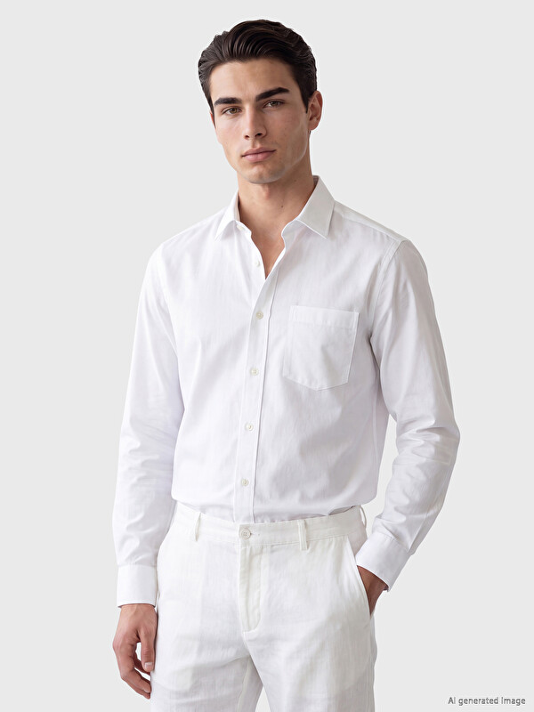 LCWAIKIKI Classic Regular Fit Gabardine Men's Shirt