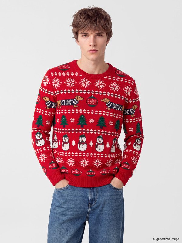 XSIDE New Year's Themed Men's Knitwear Sweater