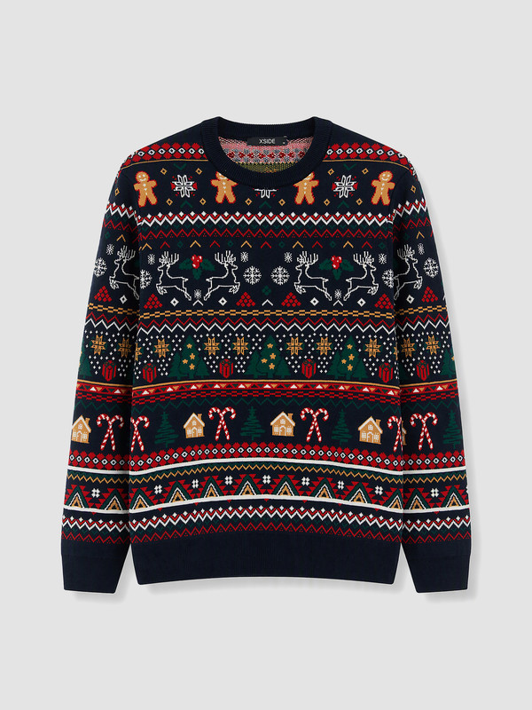 XSIDE New Year's Themed Men's Knitwear Sweater