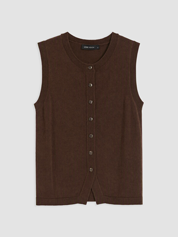 LCW Vision Woman Brown Knit Gilet