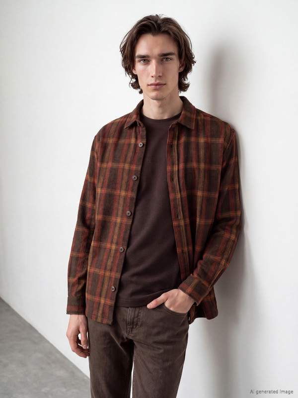 XSIDE Relax Fit Plaid Flannel Men's Shirt
