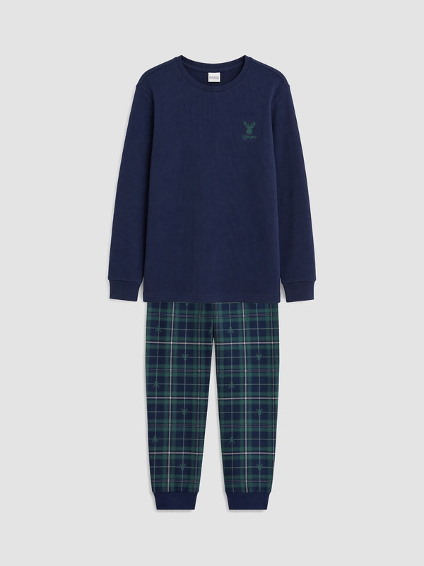 LCW Kids Yeni Yıl Temalı Erkek Çocuk Pijama Takım