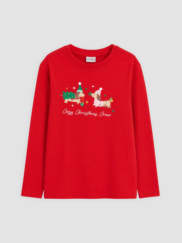LCW Kids Девочки Красный Пижамный комплект