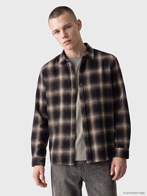 XSIDE Relax Fit Plaid Flannel Men's Shirt