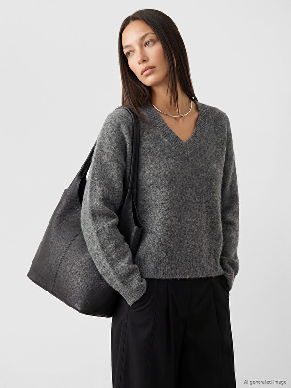 LCW EVERYDAY V Neck Women's Knitwear Sweater