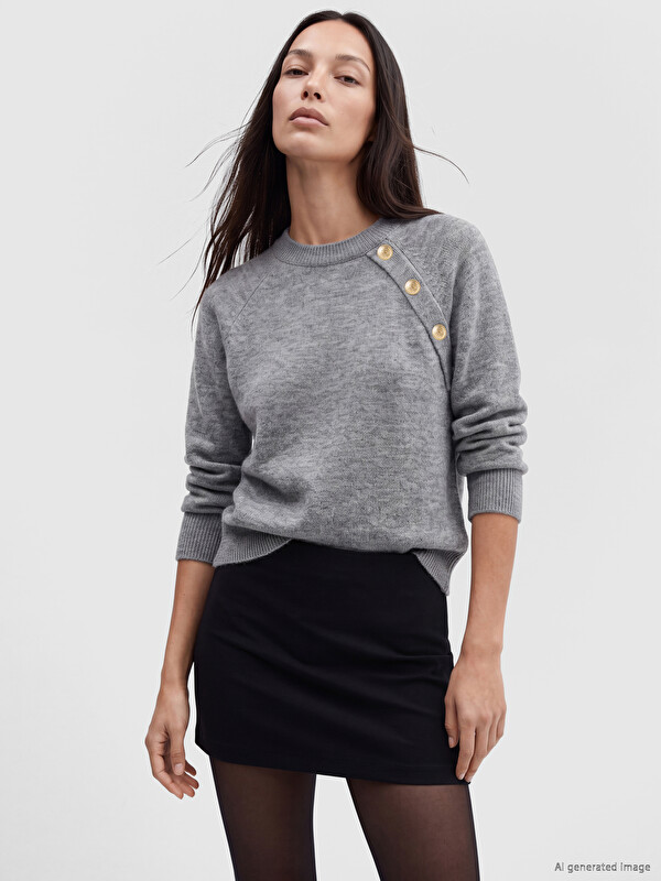 LCW EVERYDAY Crew Neck Button Detailed Women's Knitwear Sweater