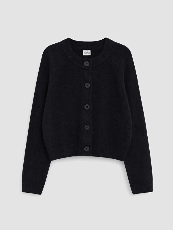 LCW Kids Crew Neck Girls' Knitwear Cardigan