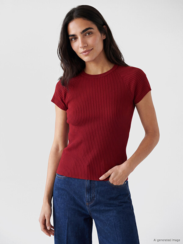 LCW Vision Crew Neck Textured Women's Knitwear Sweater