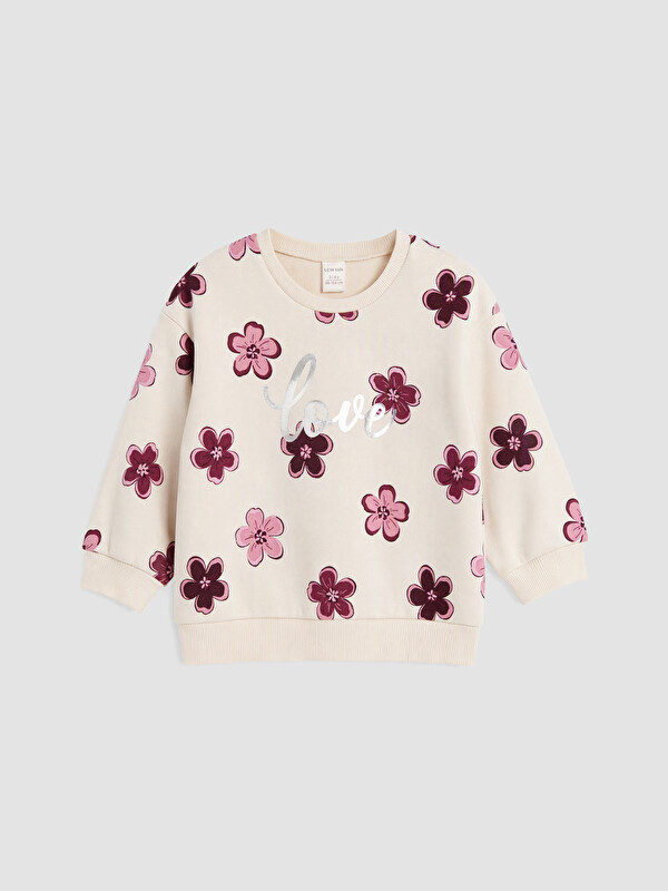 LCW Kids Baskılı Kız Çocuk Kalın Sweatshirt