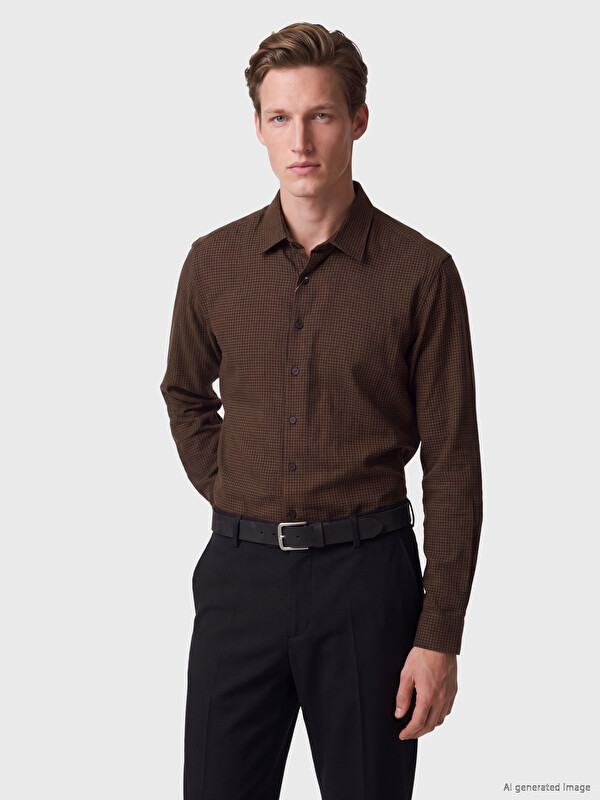 SOUTHBLUE Regular Fit Ekose Gabardin Erkek Gömlek