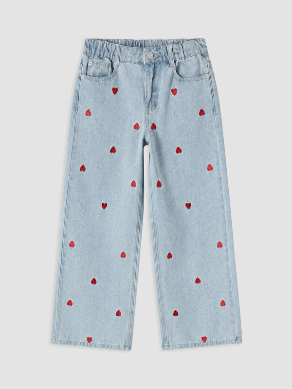LCW Kids Regular Fit Embroidered Girls' Jeans