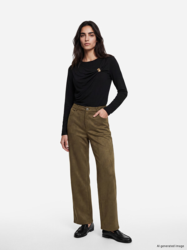 LCW Vision Pantalon Kaki Femme