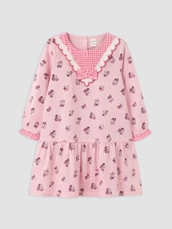 LCW Kids Платье для девочек с цветочным узором и оборками