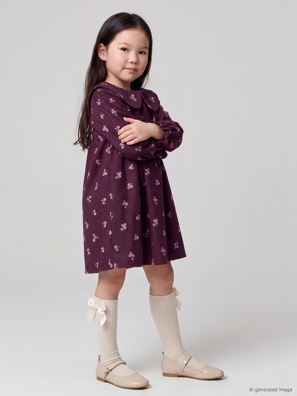 LCW Kids Peter Pan Collar Floral Girls' Dress
