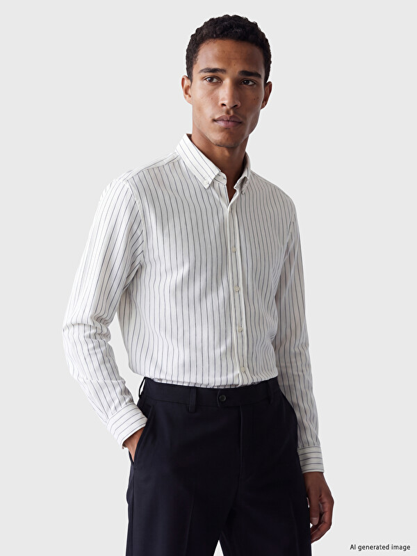 LCW Vision Regular Fit Çizgili Erkek Gömlek