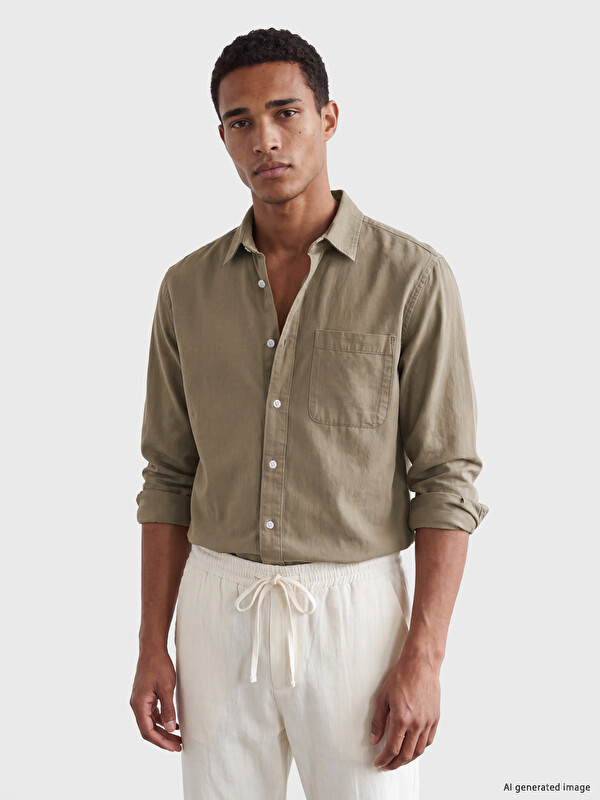 LCW Vision Standard Fit Gabardine Men's Shirt
