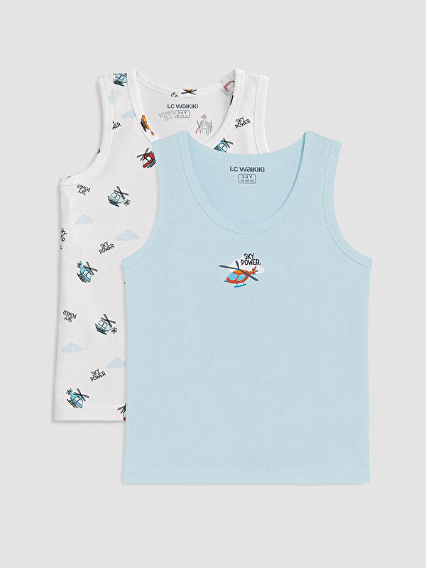 LCW Kids Crew Neck Boys' Underwear Vest 2 Pack