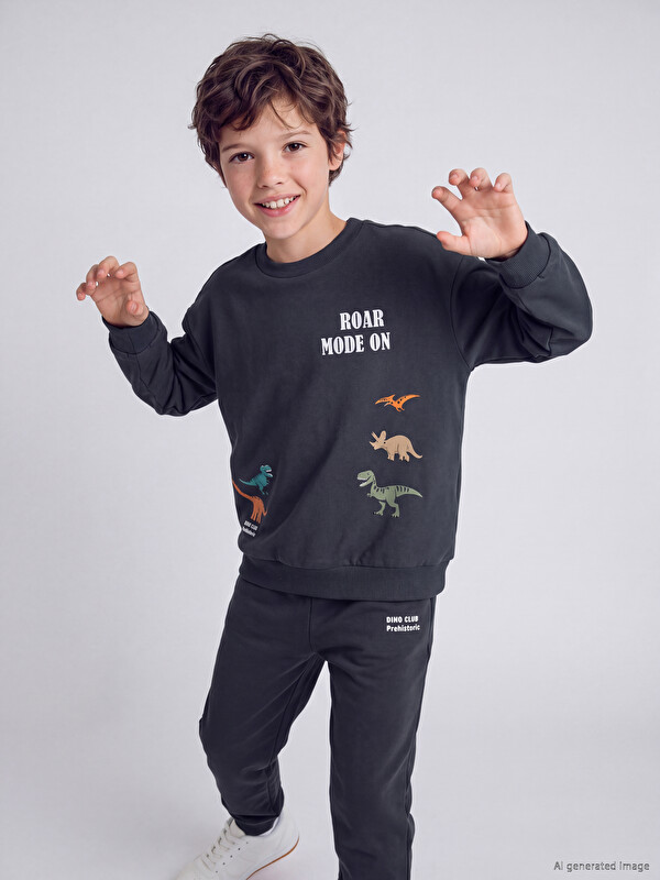 LCW Kids Printed Boys' Thick Tracksuit