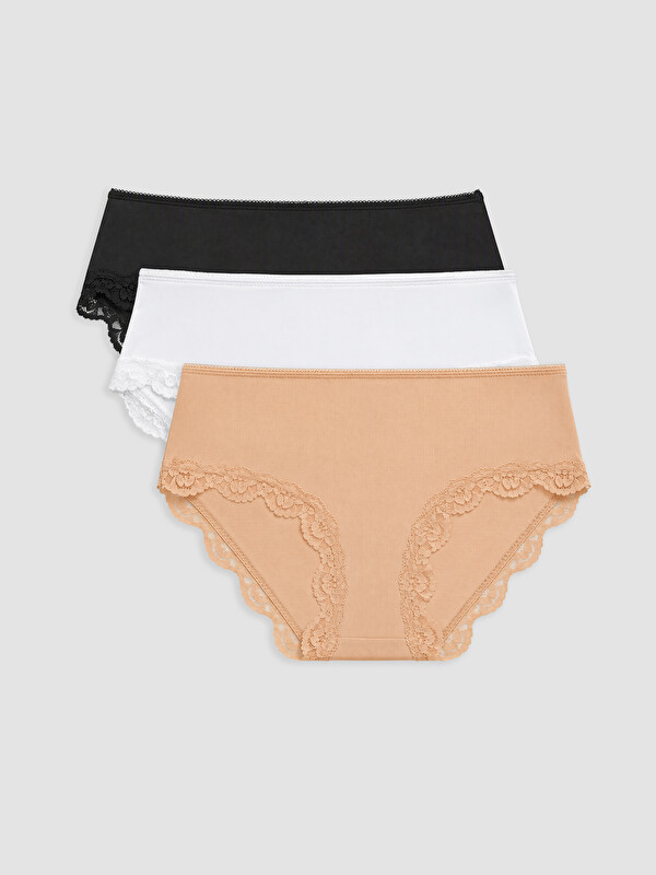 LCW DREAM Lace Detailed Hipster Knickers 3-pack