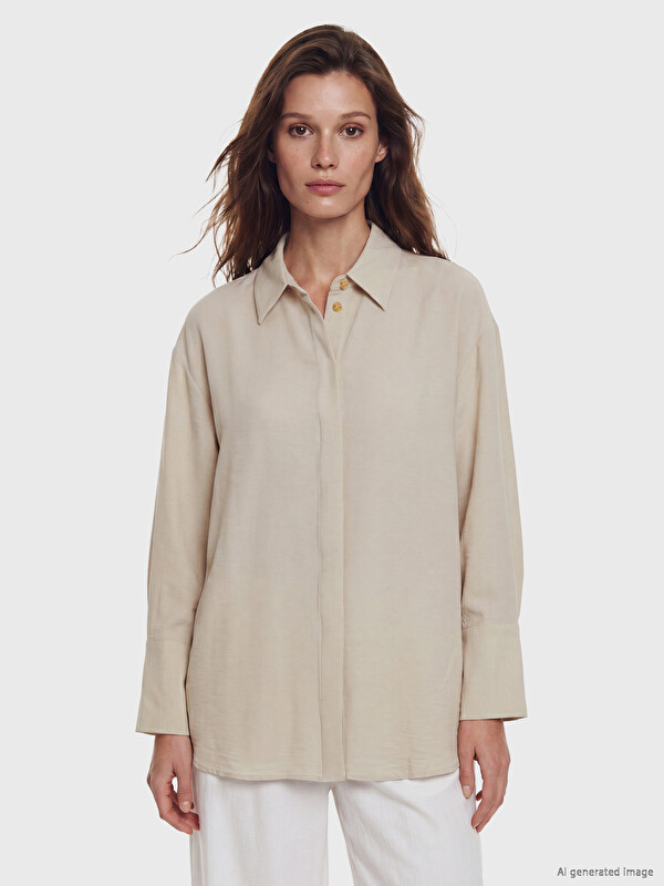 LCW Modest Poplin Kadın Gömlek Tunik