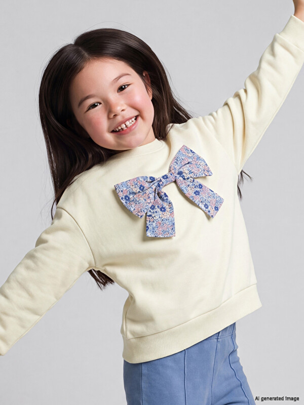 LCW Kids Bowed Girls' Thick Sweatshirt