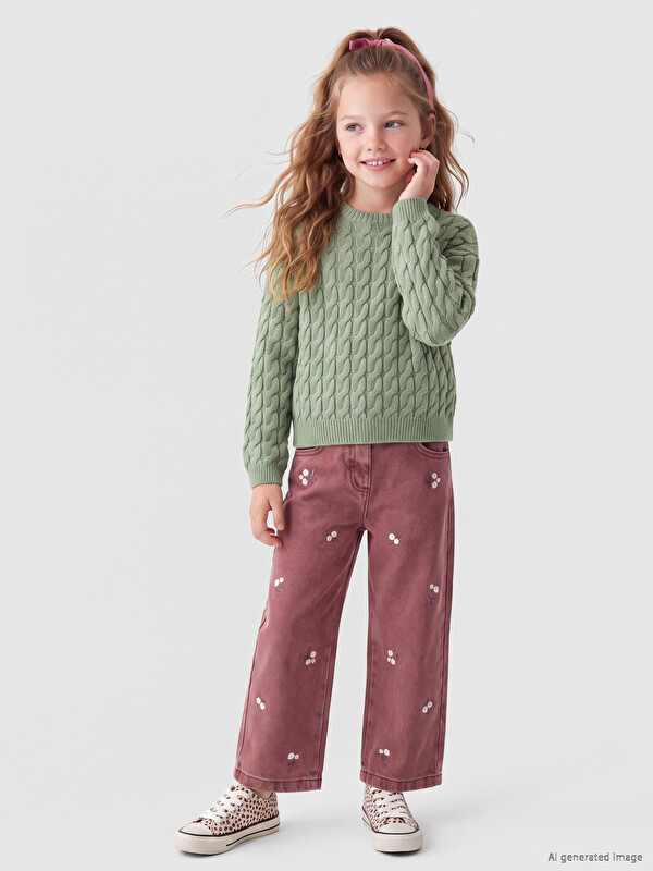 LCW baby Regular Fit Embroidered Girls' Jeans