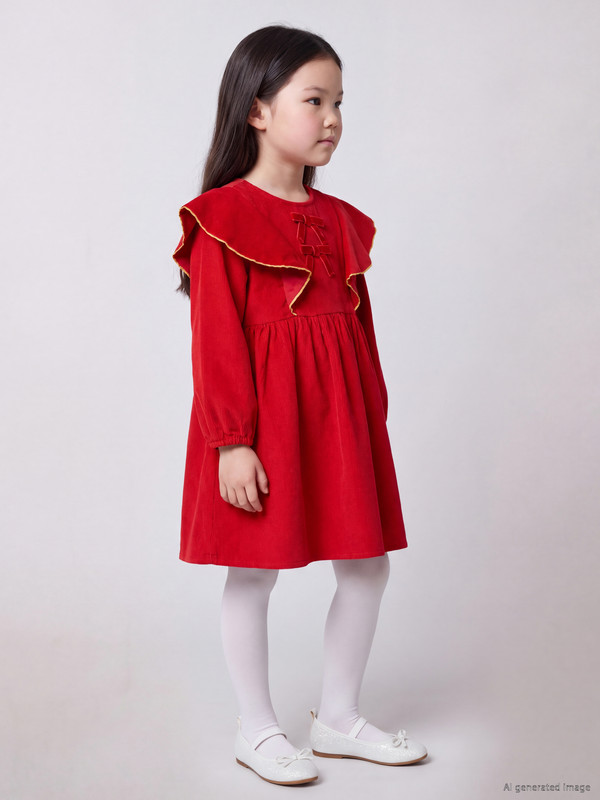 LCW Kids Bow Velvet Girls' Dress