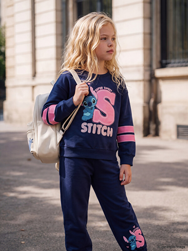 LCW Kids Stitch and Angel Printed Girls' Set