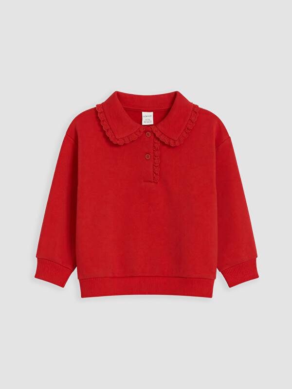 LCW Kids Девочки Красный Свитшот