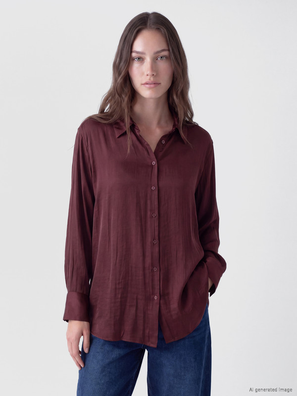 LCW Modest Satin Women's Shirt Tunic