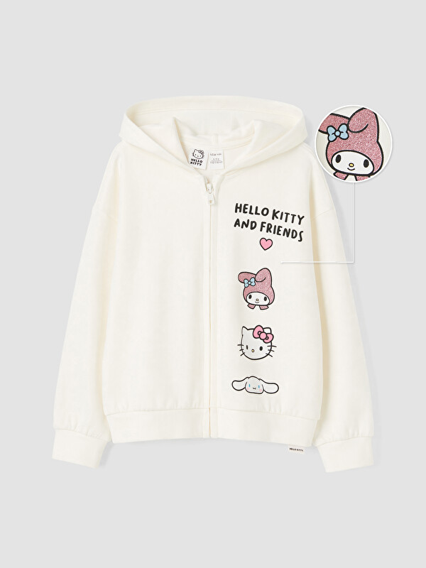 LCW baby Kapüşonlu Hello Kitty Baskılı Kız Çocuk Sweatshirt