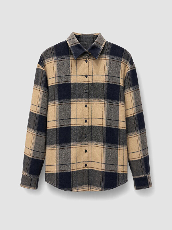 LCW EVERYDAY Woman Beige Flannel Shirt