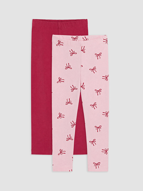 LC WAIKIKI Leggins për vajza me model me fjongo, 2 copë