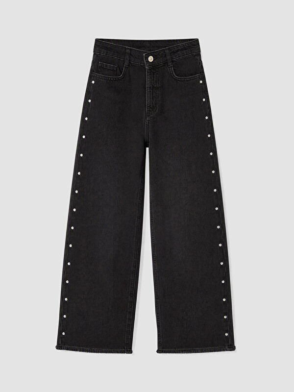 LCW Kids Wideleg Rhinestone Embellished Girls' Jeans