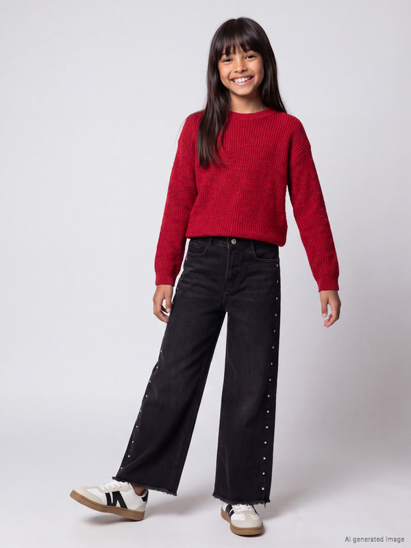 LCW Kids Wideleg Rhinestone Embellished Girls' Jeans