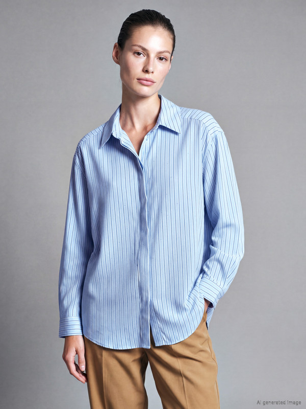 LCW STUDIO Stone Detailed Striped Poplin Women's Shirt