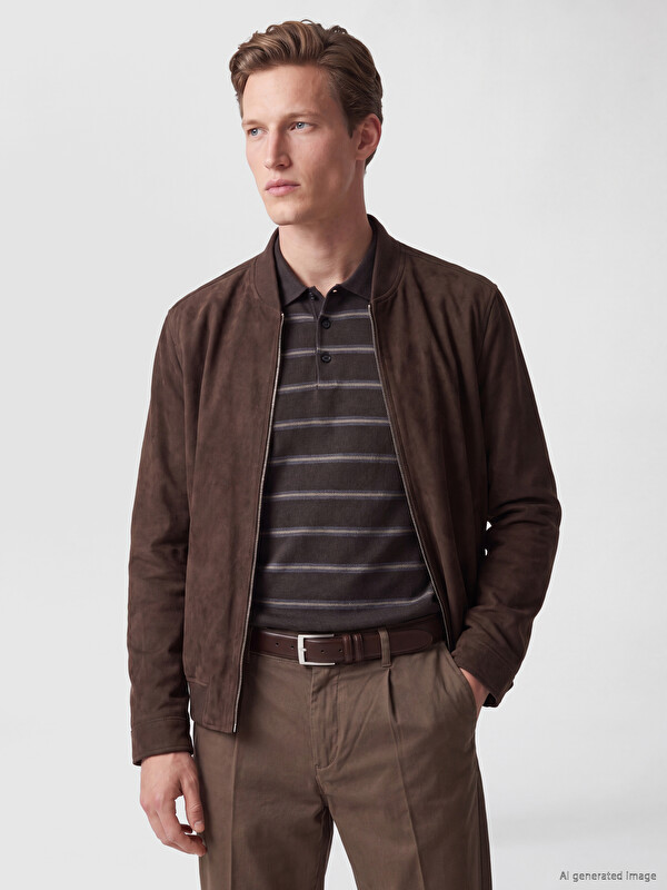 SOUTHBLUE Regular Fit Erkek Süet Bomber Ceket