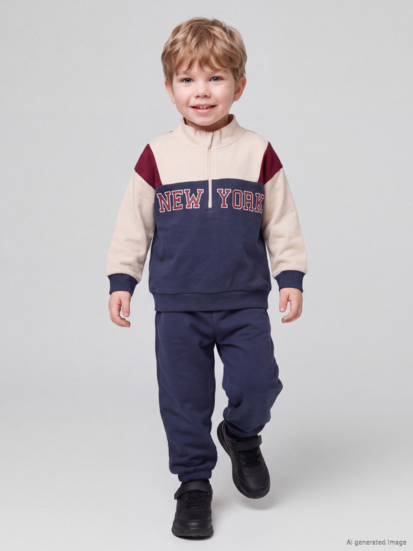 LCW baby NYC Printed Baby Boys' Tracksuit Set