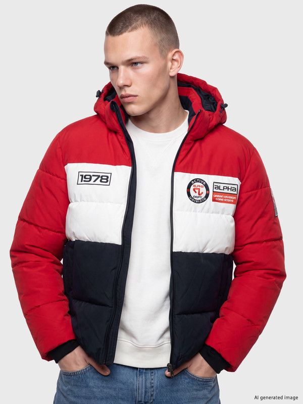 XSIDE Regular Fit Kapüşonlu Baskılı Erkek Mont