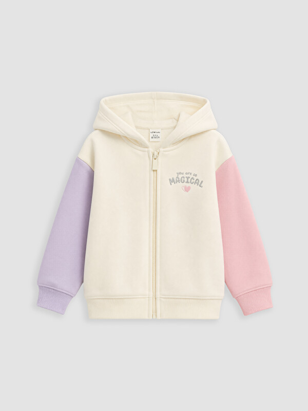 LCW Kids Kapüşonlu Kız Çocuk Fermuarlı Sweatshirt