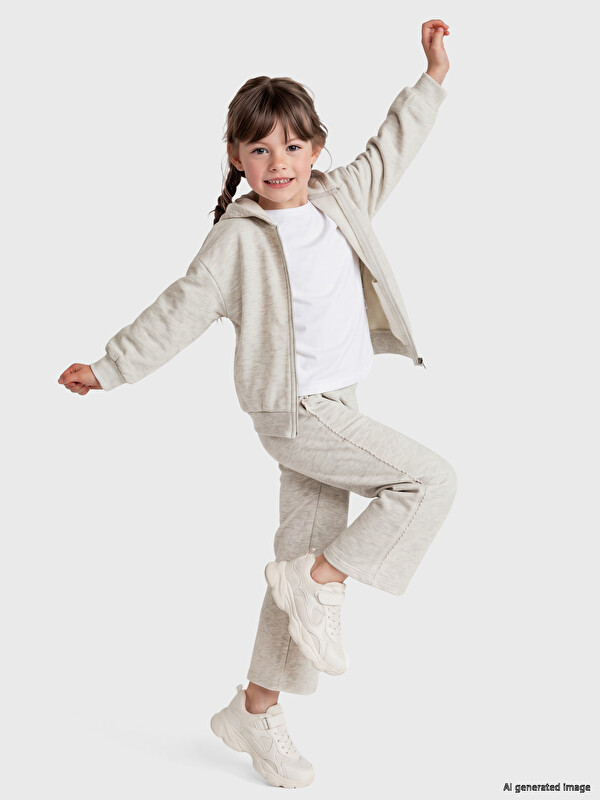 LCW Kids Elastic Waist Girls' Thick Sweatpants