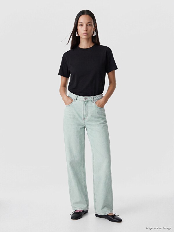 LCW ECO Blugi Dama Wideleg Cu Talie Inalta