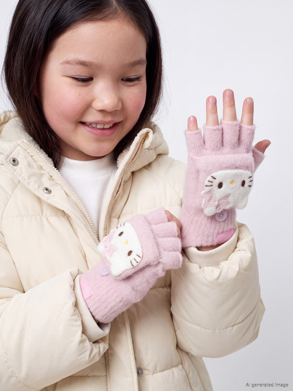LCW ACCESSORIES Hello Kitty Embroidered Knitwear Girls' Gloves