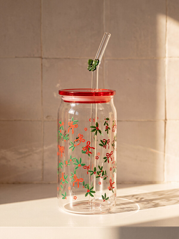 LC WAIKIKI Bow Patterned Glass Strawed Glass 480 Ml