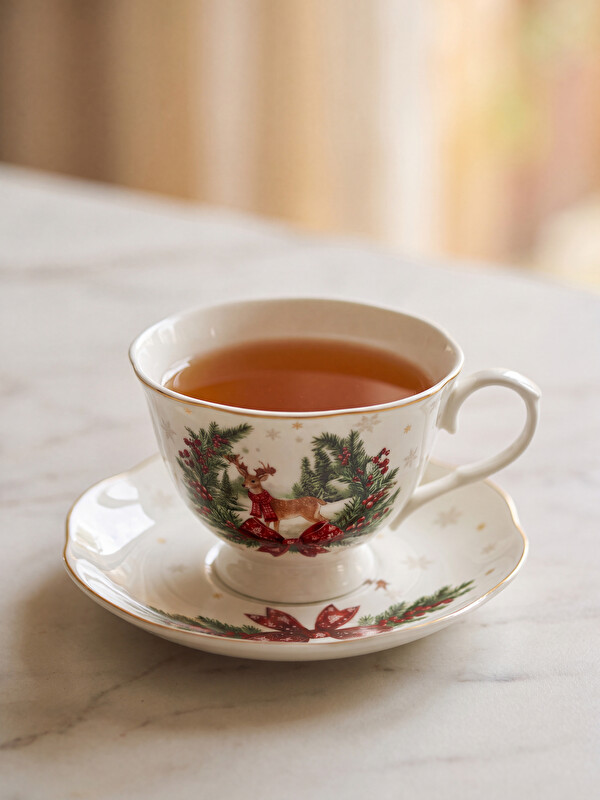 LCW HOME Kaffeetassenset mit Neujahrsmotiv