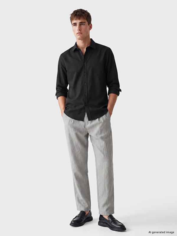 LCW Vision Regular Fit Krinkle Erkek Gömlek